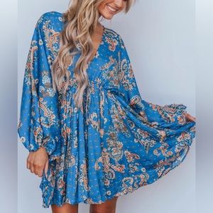 Free People Floral Boho Mini Dress